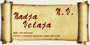 Nadja Velaja vizit kartica